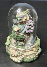 franklin mint lavender hill cottage and glass globe 6 inch tall