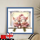 Full Embroidery Cotton Thread 18CT Counted Christmas Piglet Cross Stitch 30x30cm