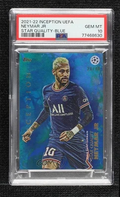2021-22 Topps Inception UCL Star Quality Blue /49 Neymar Jr PSA 10 GEM MT - Image 1 of 2