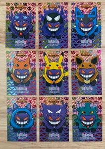 Gengar Poncho Pokemon HALLOWEN Card Database SET Rainbow Foil Holo (9 Cards) - Picture 1 of 11