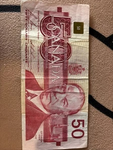 1988 Ottawa Canadian 50 Dollar Bank Note - Foto 1 di 5