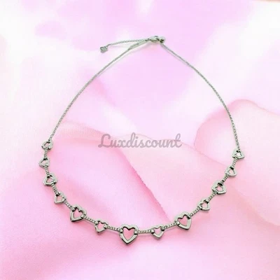 Collar Kendra Scott Haisley Corazón Plata Hilo en Cristal Blanco Foto 1 de 4