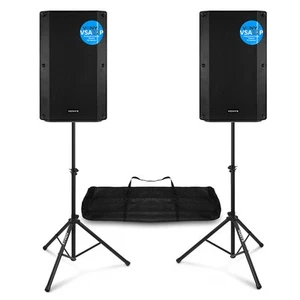 Vonyx VSA12P Passive PA Speaker Pair - 12" Unpowered Loudspeakers with Stands - Picture 1 of 12