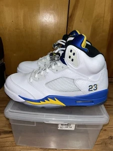 Nike Air Jordan 5 Retro Laney 2013 136027 189 Size 8.5 V Maize Royal White Black - Picture 1 of 13