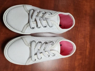 Wonder Nation Toddler Girls White Lace Up Sneakers Sz 8 Sport Casual - Image 1 of 4