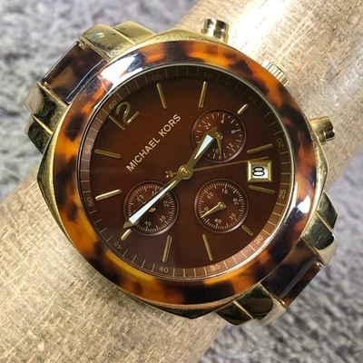 Michael Kors Mujer MK5246 Cronógrafo Oro Tortuga Pulsera Reloj Cuarzo 6 1/2" Foto 1 de 4