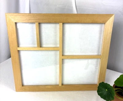 Wood Collage Five Opening Picture Photo Frame Natual Finish 10 x 12 - Image 1 of 4