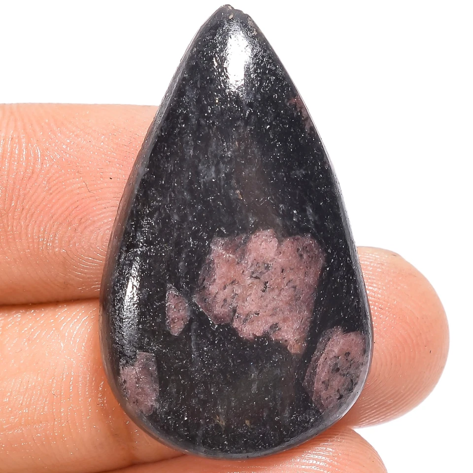 100% Natural Rhodonite Pear Shape Cabochon Loose Gemstone 33 Ct 33X20X6mm A15444 - Image 1 of 1