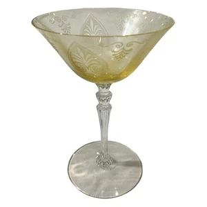 Fostoria Trojan Topaz Yellow Vtg Champagne Martini Wine Sherbet Glass 6.25” - Picture 1 of 7