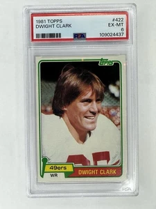1981 Topps Dwight Clark Rookie PSA #422 - Foto 1 di 2