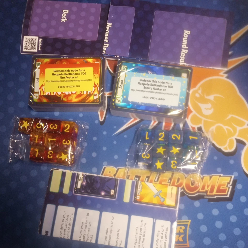 Neopets Battledome TCG Starry Acara Fire Uni no codes please read - Image 1 of 1
