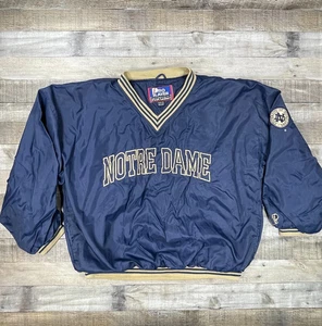 University Of Notre Dame Jacket Mens XL Blue Pro Player V Neck College Pullover - Picture 1 of 5