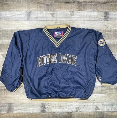 University Of Notre Dame Jacket Mens XL Blue Pro Player V Neck College Pullover - Image 1 of 4