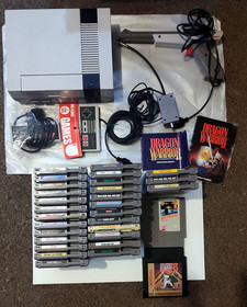 Nintendo NES System+Zapper+30 Original Games (28 Unique) - All Working/Tested