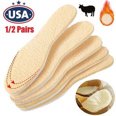 2x Plantillas Premium de Invierno Alpaca Imiate Alpaca Polar Zapatos Almohadillas para Mujeres Hombres EE. UU. Foto 1 de 4