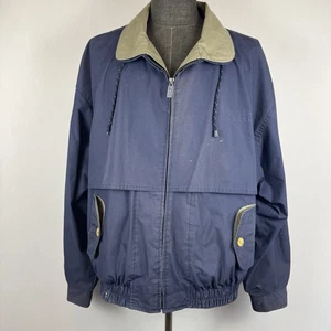 Vtg Gear for Sports Honda Carland Jacket XXL Blue Tan Collar Full Zip Made Korea - Picture 1 of 12