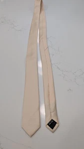 Mens Skinny Tie 2" Solid Cream Champagne Ivory Formal Wedding Groomsmen Necktie - Picture 1 of 5