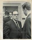 1962 Press Photo Labor leader Dominic Abata confers with official in the office