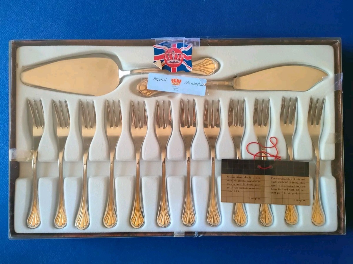 Set 13 Posate Da Dolce In Acciaio Inox 18/10 - 12 Forchettine E 1 Paletta Torta - Foto 3