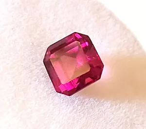 1.30 Carat Genuine Rhodolite Garnet Emerald Cut Loose Stone Gemstone 6 X 6 mm # - Picture 1 of 6