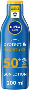 NIVEA SUN Protect & Moisture Sun Lotion SPF 50+ 200 ml Suncream with Vitamin ... - Picture 1 of 3