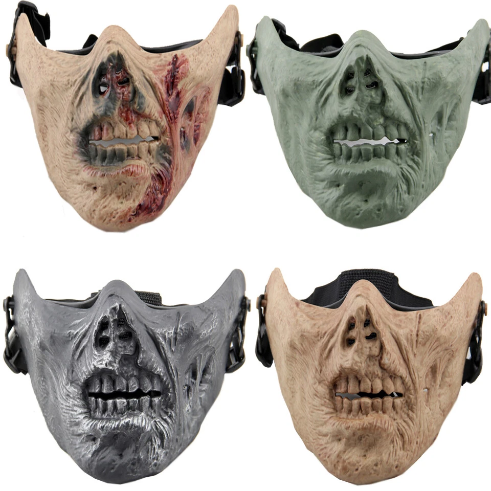 Halloween Skull Skeleton Mask Shaped Face Protector for Cosplay Masquerade Party - Image 1 of 4