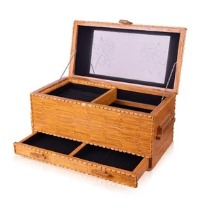 Vintage Streichholzstäbchen Tramp Gefängnis Kunst Truhe Schmuckkästchen EG - Bild 1 von 10