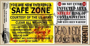 Diorama/Model Accessory - 1/24 Zombie Apocalypse Signs & Posters #1 (2 sheets) - Foto 1 di 6