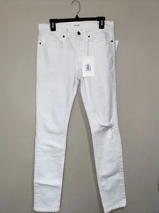 FRAME Denim Men's L'Homme Skinny-Fit Distressed Knee White Out Jean Sz 29x32 - Afbeelding 1 van 8