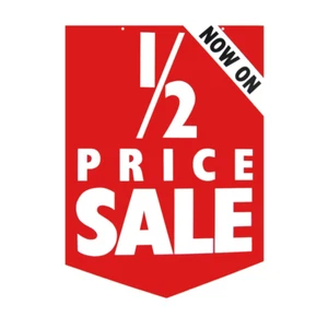 Letrero colgante de doble cara 1/2 PRECIO DE VENTA AHORA - Imagen 1 de 5