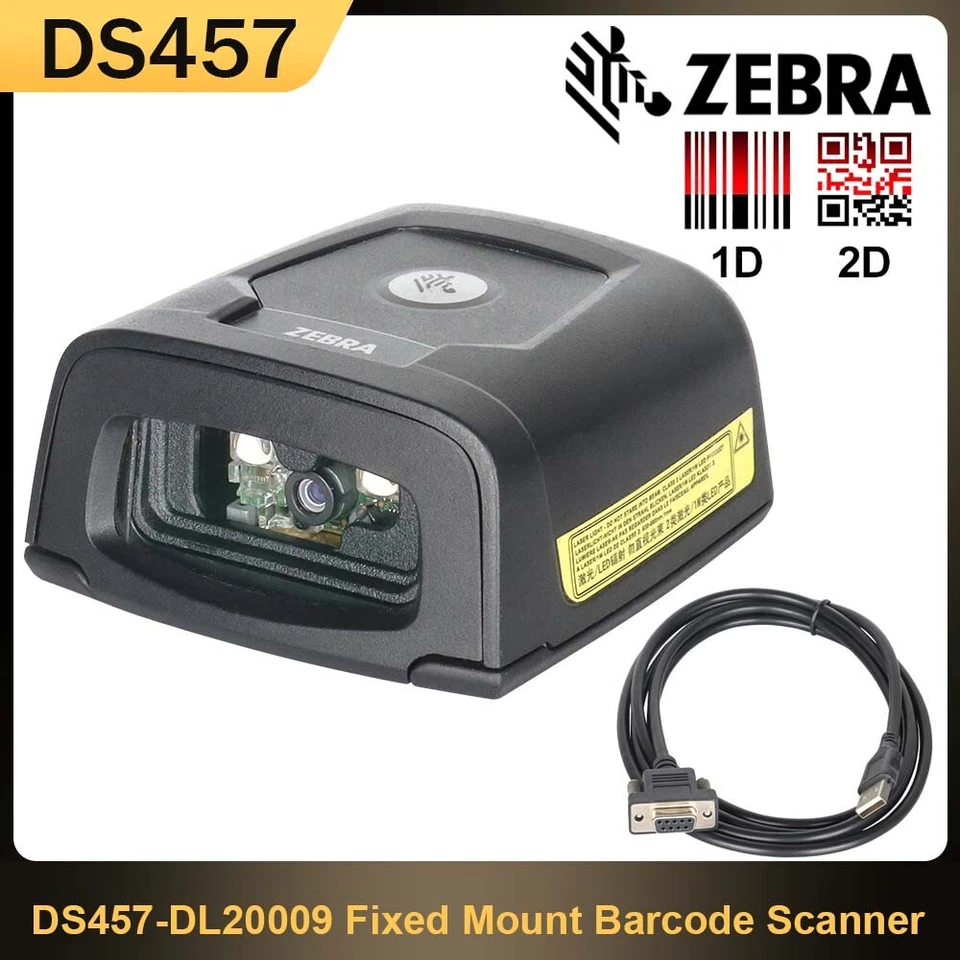 Zebra DS457-DL20009 Fixed Mount 1D 2D Barcode Scanner with USB Cable - Image 1 of 4