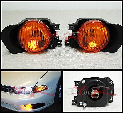 02-03 Mitsubishi Galant Depo Driving Fog Lights Amber Lens Lamps Pair 2002 2003 - Image 1 of 1