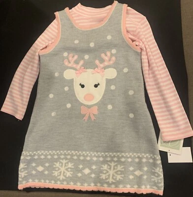 Prenda Bonnie Jean 2 piezas talla 6. El color es gris/rosa Foto 1 de 4