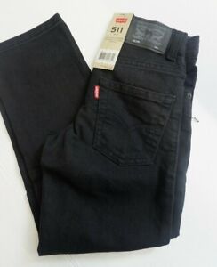 Levis 511 Slim Boys black Dark Washed Adjustable-Waist Jeans size 5 REG