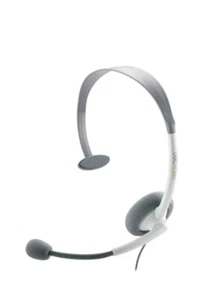 Official Microsoft Xbox 360 Headset Headphones Mic in-line Mute (White) - Picture 1 of 2
