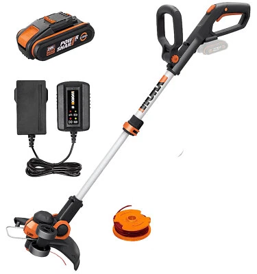 Worx Akku Rasentrimmer WG163E mit Schnellladegerät und 2Ah Akku - Bild 1 von 4