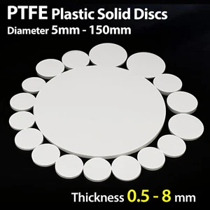 PTFE Plastic Solid Discs Flat Round Pad Sealed Cushioning Diameter 5mm-150mm Dia - Picture 1 of 231
