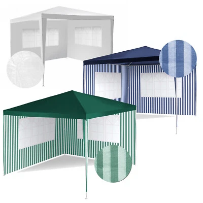 Pavillon Gartenzelt 3x3m Partyzelt Pavillion mit Seiten Bierzelt  Grün,Blau,Weiß - Bild 1 von 4