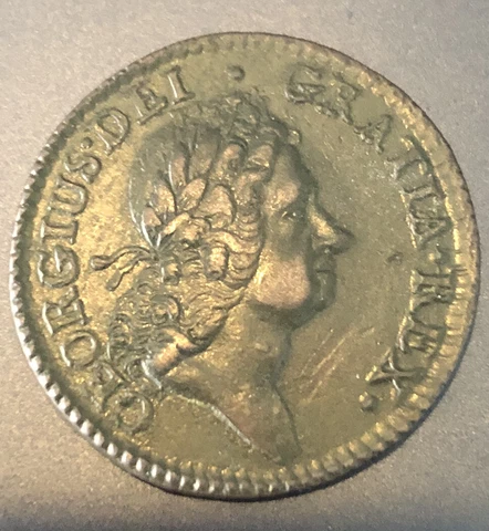1723 Woods Hibernia Colonial Copper Half Penny Coin, Scarce Date! Cover