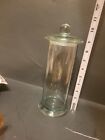 Vintage Apothecary Glass Jar And Lid- Drug Store Science And Medicine 10 1/2”