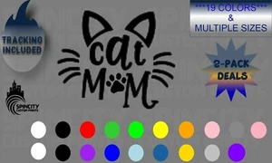Cat Mom Car Sticker Decal Truck Popular Kitten Feline Cute Fur Mom  - Picture 1 of 11