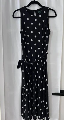 Vestido para mujer Lauren Ralph Lauren a lunares sin mangas talla 4 (W60272) Foto 1 de 4