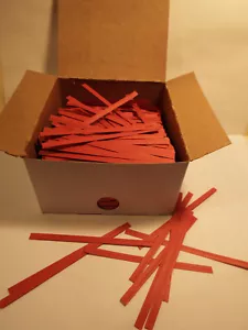 2000 pcs RED PAPER TWIST TIES Gift Bag Bread Candy Paper Over Metal Tie NEW - Picture 1 of 2