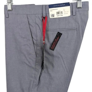 Tommy Hilfiger Pantalone Abito Uomo Moderno Fit Flex Elasticizzato Chambray Blu 30x30 - Foto 1 di 7