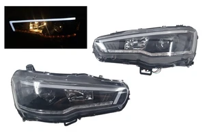 LED DRL Headlights For Mitsubishi Lancer EVO-10 2008-2014 Projector Xenon RHD - Picture 1 of 10
