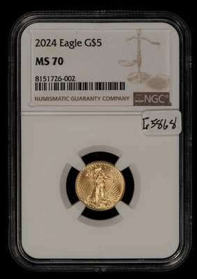 2024 G$5 1/10 oz Gold American Eagle - NGC MS 70 - SKU-G5868 - Image 1 of 4