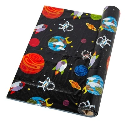 Astronauts in Outer Space Printed Plastic Table Cover Roll 100-Ft x 40"W  #795 Foto 1 de 4