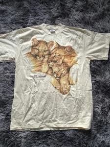 Vtg Single Stitch T Shirt National Wildlife Federation Mountain Lions Sz XL - Picture 1 of 5