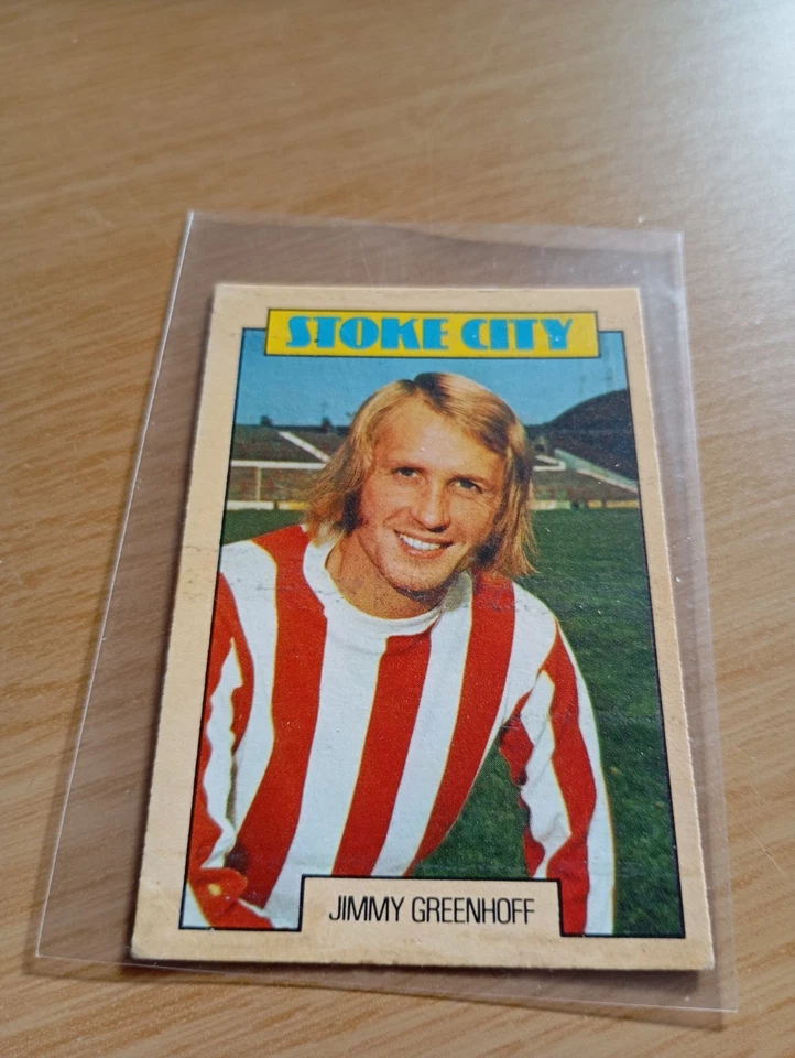 A&BC 1973 English Football Jimmy Greenhoff Stoke City #46 Blue Back Card - Image 1 of 2