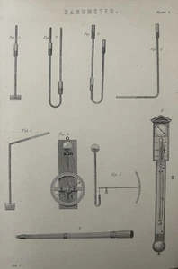 Antique 1877 Barometer Print | Victorian Meteorology Engraving | Weather Science - Picture 1 of 16